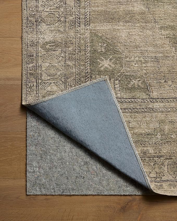 Loloi Amber Lewis Cambria Collection CBR-03 Sand/Olive 5'-0" x 7'-6" Area Rug Jute, Neutral, Vintage Style, Antique Tone, Living, Bedroom, Dining, Carpet