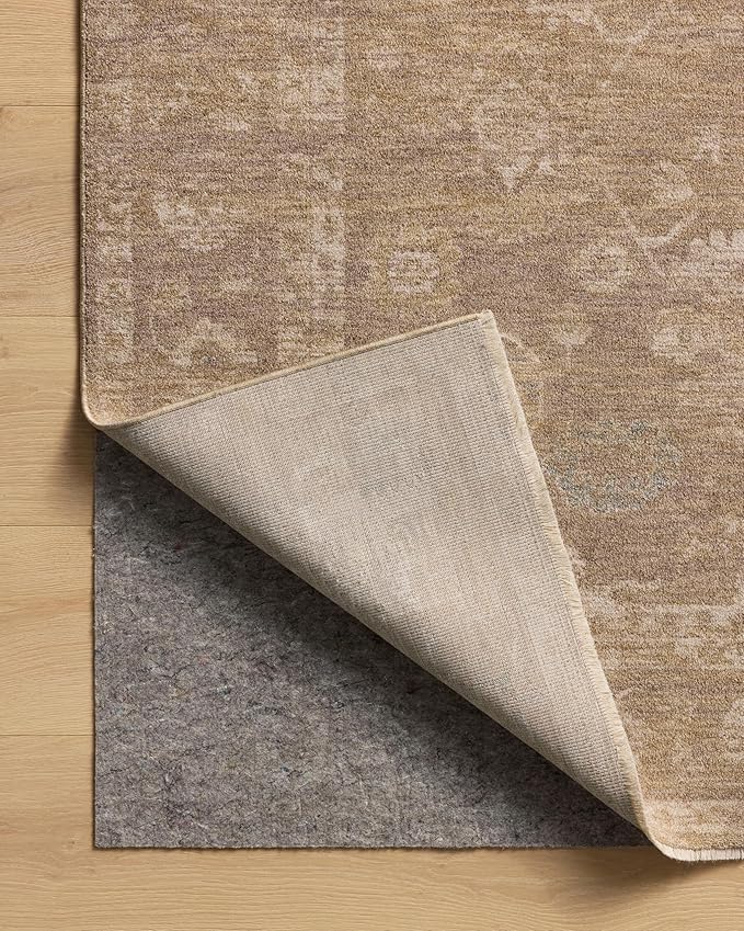 Loloi Chris Loves Julia Louisa Collection LOI-04 Taupe/Gold 11'-6" x 15'-7", .38" Pile Height, Area Rug