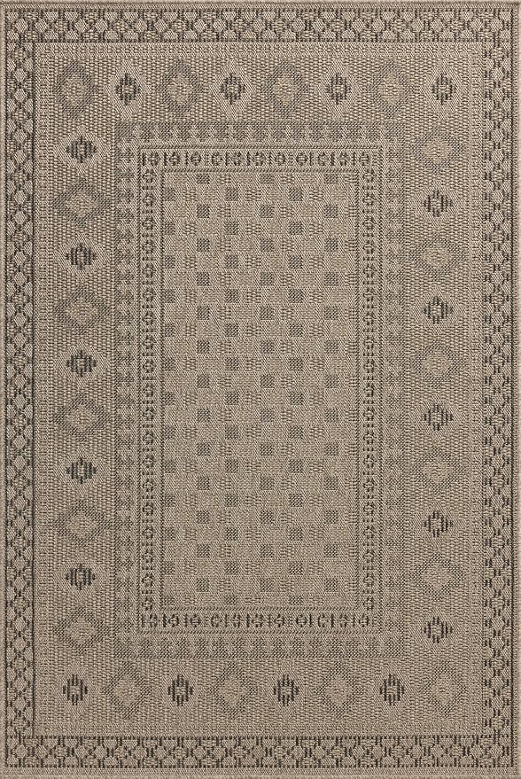 Loloi Chris Loves Julia Providence Collection PRC-07 Dove/Charcoal 6'-3" x 9'-2", .12" Pile Height, Indoor/Outdoor Area Rug