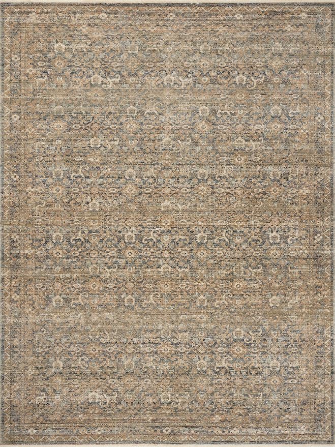 Loloi Amber Lewis Molly Collection MOL-02 Denim/Gold 2'-7" x 7'-9" Low Pile Runner Rug