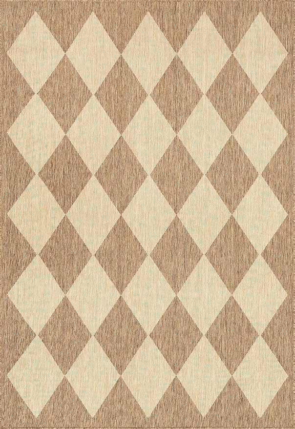 nuLOOM Outdoor Performance Collection Sabina Brown/Ivory, 5' x 8', Soft and Cozy, High Traffic, Stain Resistant, Easy Clean, Durable Area Rug for Indoor/Outdoor Patio, Deck, Porch, Garden, Courtyard