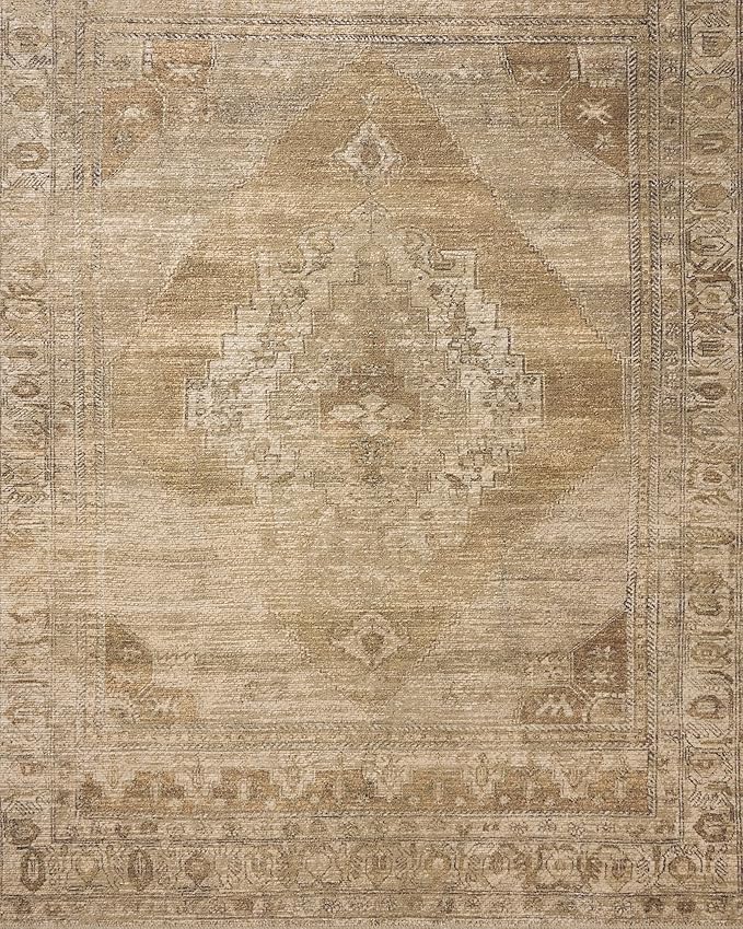 Loloi Amber Lewis Cambria Collection CBR-03 Taupe/Antique Bronze 7'-6" x 9'-6" Area Rug Jute, Neutral, Vintage Style, Antique Tone, Living, Bedroom, Dining, Carpet