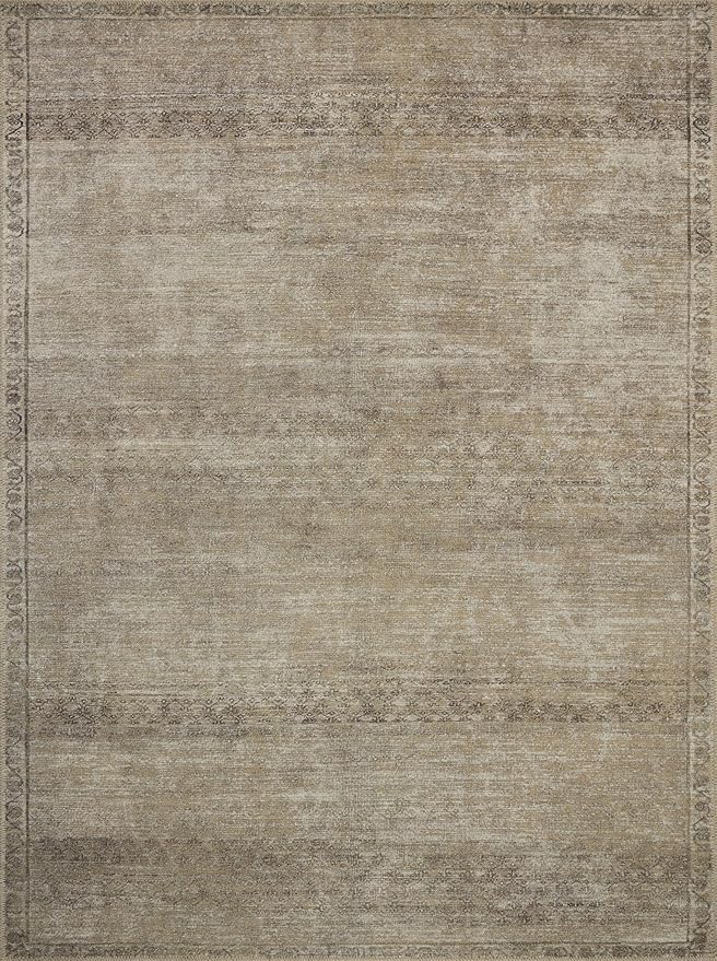 Loloi Amber Lewis Cambria Collection CBR-01 Ash/Bark 6'-0" x 9'-0" Area Rug Jute, Neutral, Vintage Style, Antique Tone, Living, Bedroom, Dining, Carpet