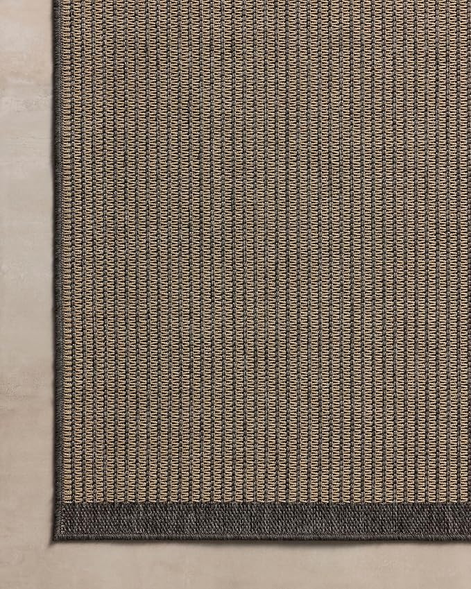Loloi Chris Loves Julia Providence Collection PRC-03 Wheat/Charcoal 5' x 7'-7", .12" Pile Height, Indoor/Outdoor Area Rug