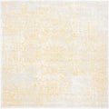 SAFAVIEH Evoke Collection Area Rug - 3' Square, Ivory & Gold, Distressed Design, Non-Shedding & Easy to Clean, Ideal for Foyer, Bedroom, Accent Space (EVK256B)