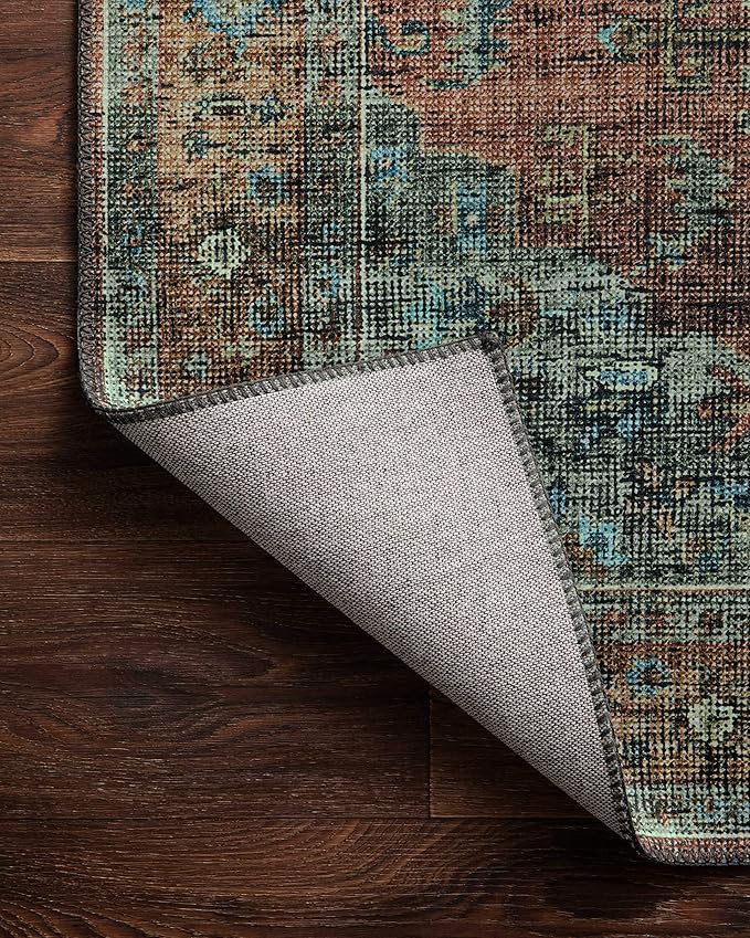 Loloi Skye Collection SKY-07 Terracotta/Sky 6'-0" x 6'-0" Round Area Rug