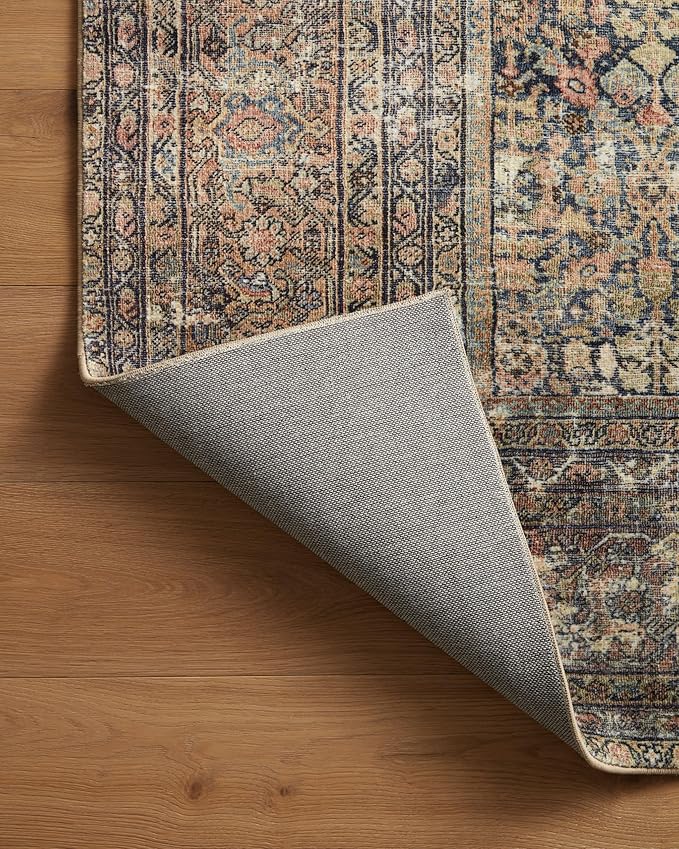 Loloi Amber Lewis Morgan Collection MOG-03 Denim/Multi 9'-6" x 13'-6" 38" Thick Area Rug feat. CloudPile, Neutral, Room Décor, Vintage Inspired, Livingroom, Bedroom, Dining Area