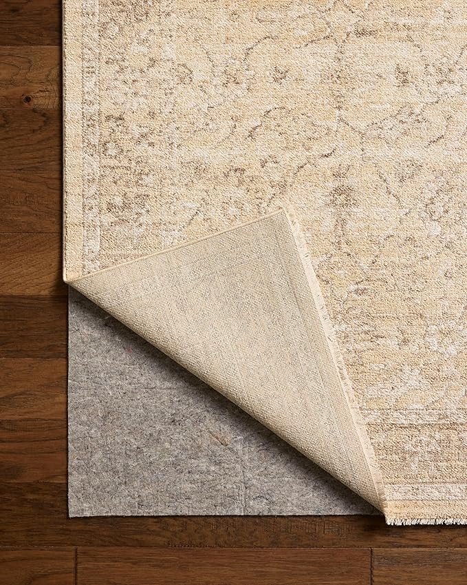 Loloi Chris Loves Julia Palma Collection PLM-10 Wheat/Bark 7'-10" x 10' Fringe Area Rug Vintage Style Boho Living Room Bedroom Carpet