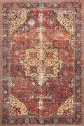 Loloi Loren Collection LQ-07 Red/Navy 2'-6" x 7'-6" Runner Rug