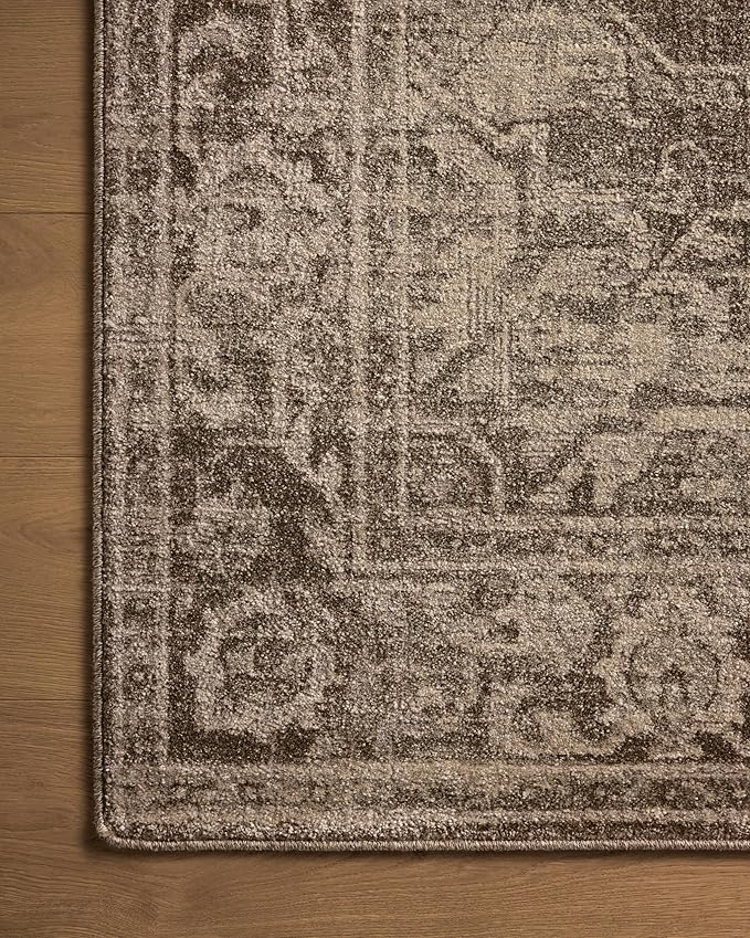 Loloi Magnolia Home by Joanna Gaines Mona Collection MOA-01 Cocoa/Stone 7'-6" x 7'-6" Round Area Rug